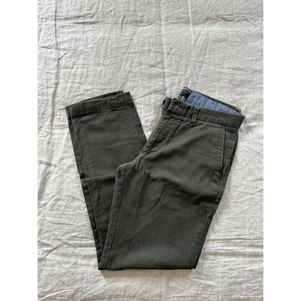 Men's Chinos - Green Herringbone - 32Wx32L - Slim Fit